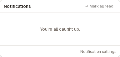 The notifications panel with Mark all read and a Notification settings link